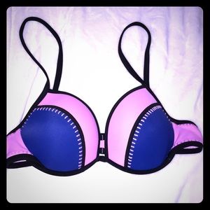 Victoria Secret pink & blue padded bikini top
